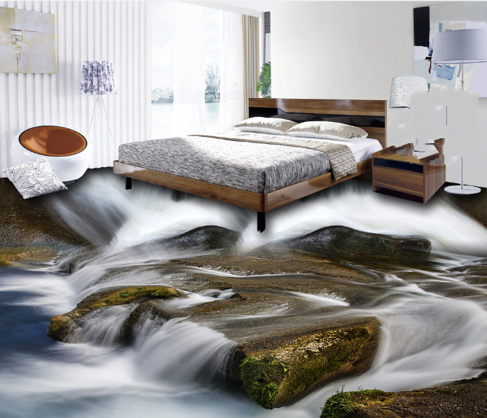 3D Running River Floor Mural Wallpaper AJ Wallpaper 2 