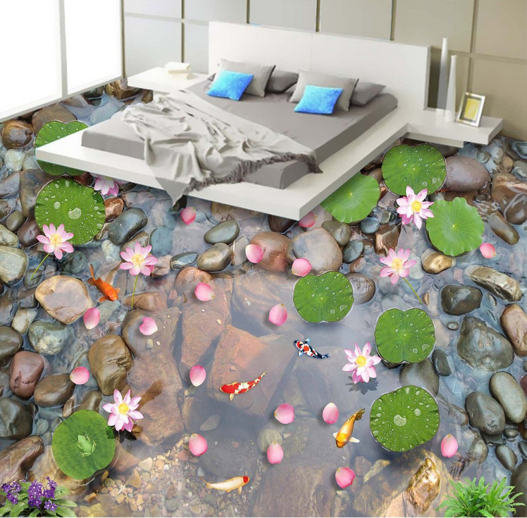 3D Clear Pond Floor Mural Wallpaper AJ Wallpaper 2 