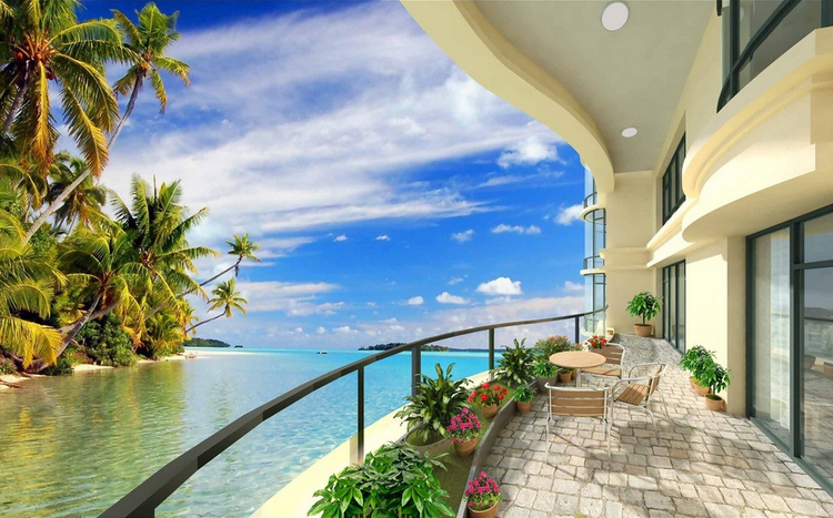 Beach Forest And Balcony Wallpaper AJ Wallpaper 