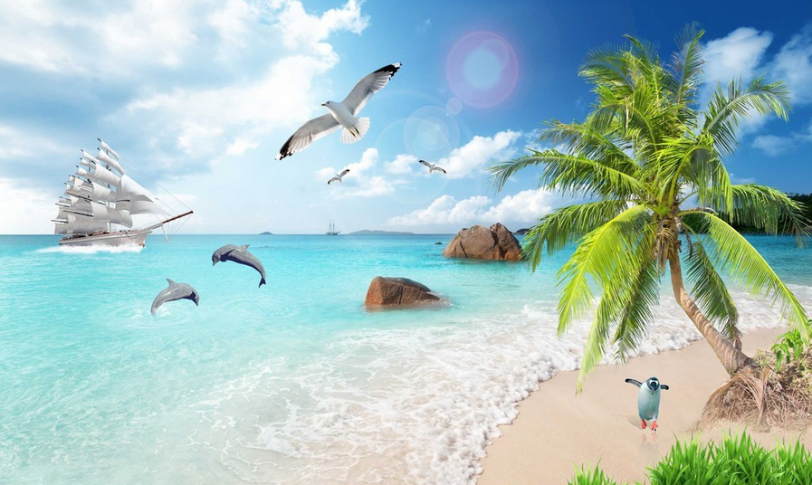 Romantic Beach Landscape Wallpaper AJ Wallpaper 2 