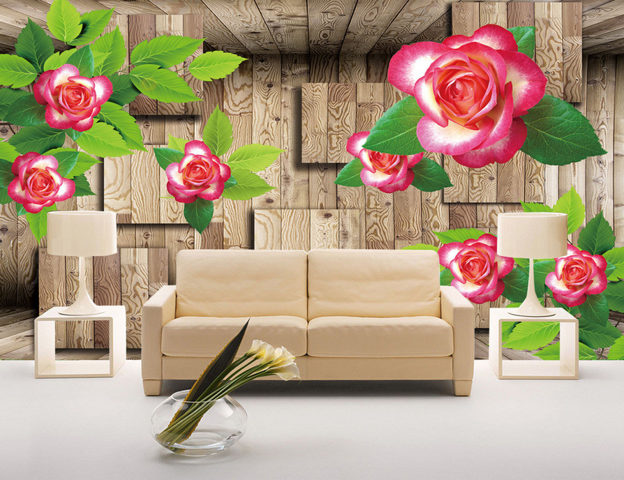 Flowers And Wood Wallpaper AJ Wallpaper 