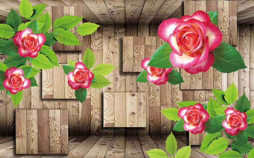 Flowers And Wood Wallpaper AJ Wallpaper 