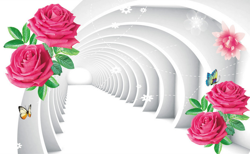 Red Roses And Arches Wallpaper AJ Wallpaper 