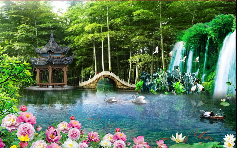 Bamboos Lake Wallpaper AJ Wallpaper 