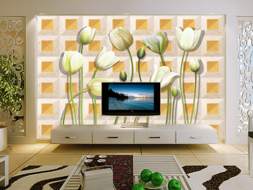 3D Square Lily 300 Wallpaper AJ Wallpaper 