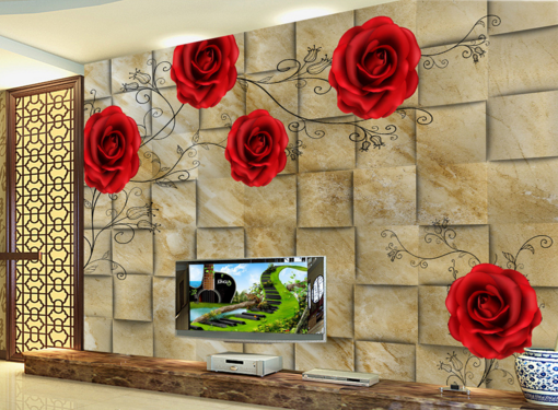 3D Wall Rose 163 Wallpaper AJ Wallpaper 