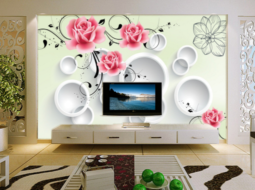 3D Flower Round 105 Wallpaper AJ Wallpaper 