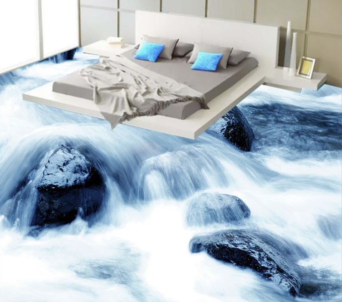 3D River Water 156 Floor Mural Wallpaper AJ Wallpaper 2 