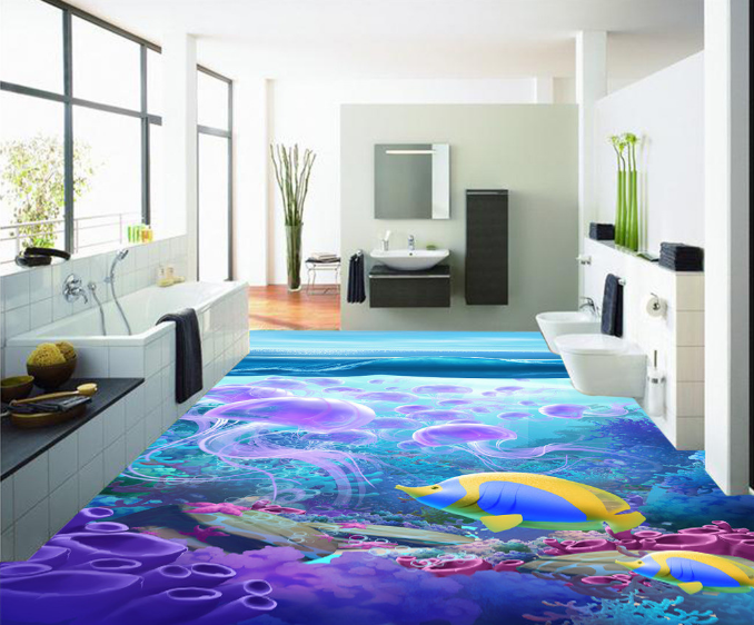 3D Transparent Jellyfish 155 Floor Mural Wallpaper AJ Wallpaper 2 