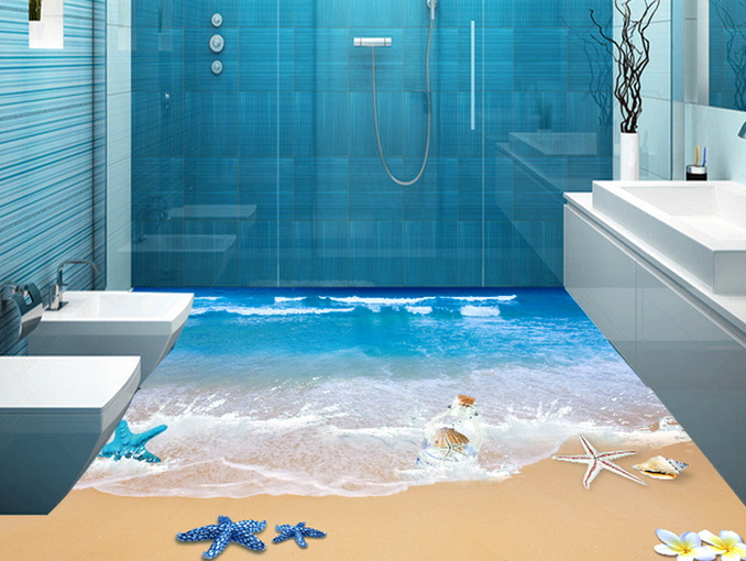 3D Sea Beach 056 Floor Mural Wallpaper AJ Wallpaper 2 