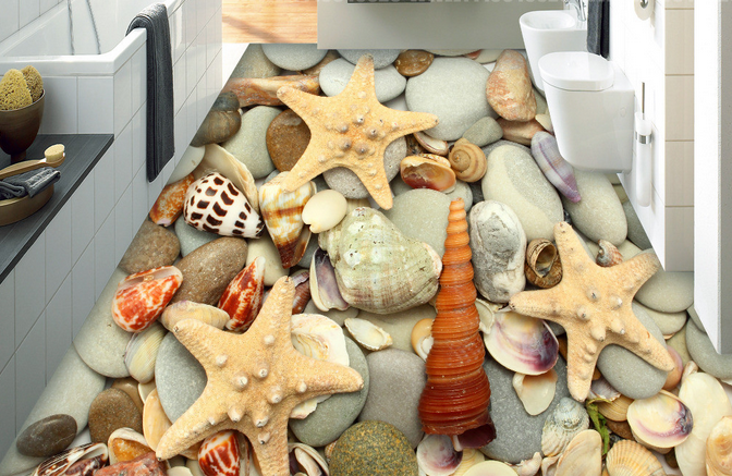 3D Shell Stone 219 Floor Mural Wallpaper AJ Wallpaper 2 