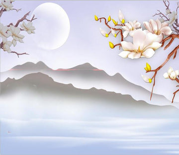 Bright Moon And Fog Mountains 23 Wallpaper AJ Wallpaper 1 