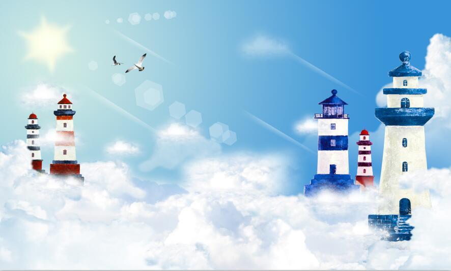 3D Stars sunny cloud tower Wallpaper AJ Wallpaper 1 