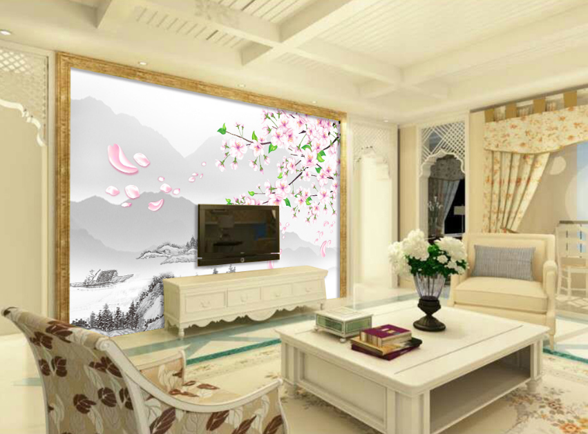 3D Plum Blossom 558 Wallpaper AJ Wallpaper 