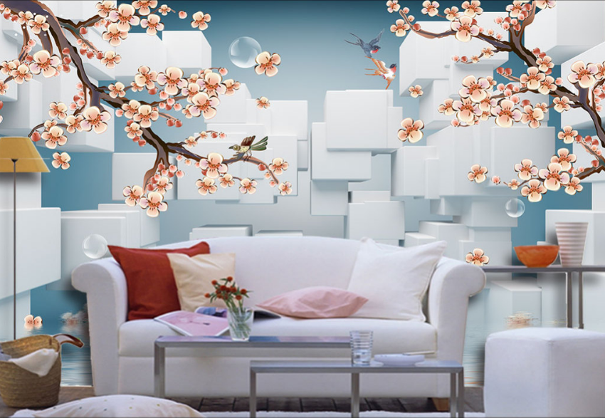 3D Plum Blossom 521 Wallpaper AJ Wallpaper 