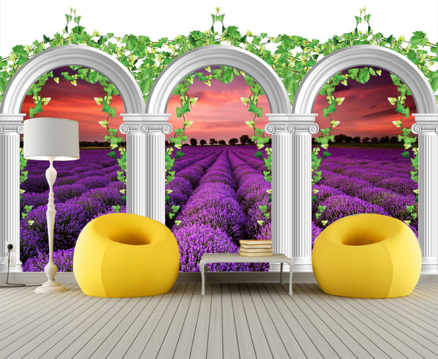 3D Endless Lavender 507 Wallpaper AJ Wallpaper 