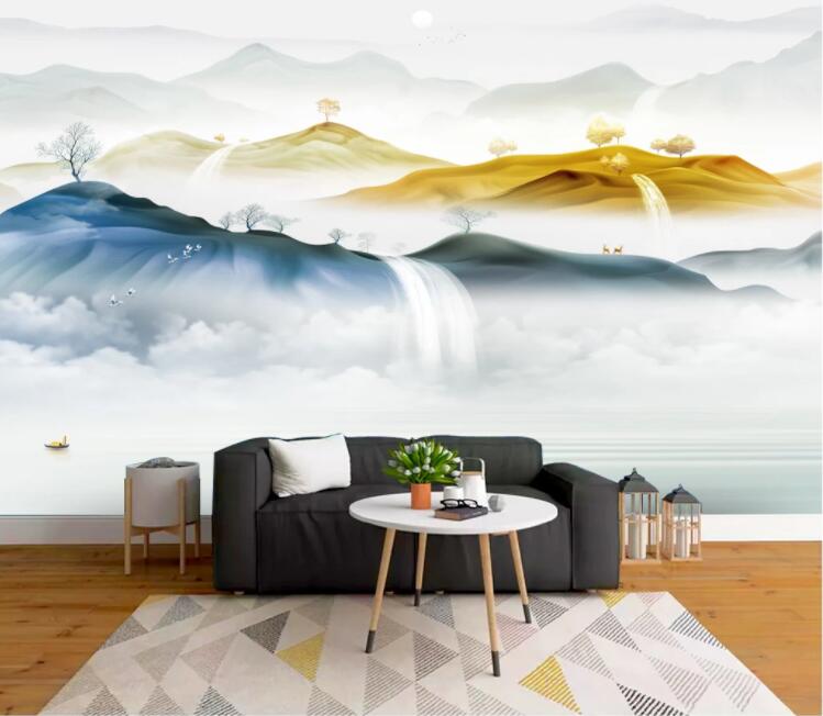 3D Tree Waterfall WC2639 Wall Murals