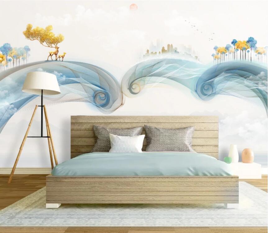 3D Golden Forest WC2163 Wall Murals