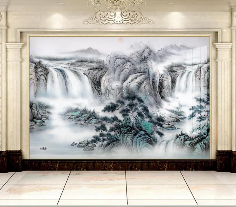 3D Nature Waterfall WC1595 Wall Murals