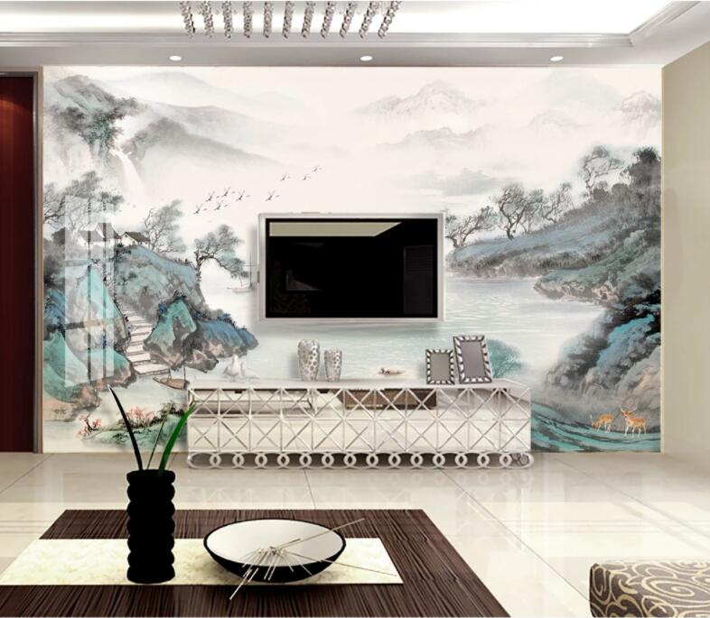 3D Lake Stone WC1360 Wall Murals