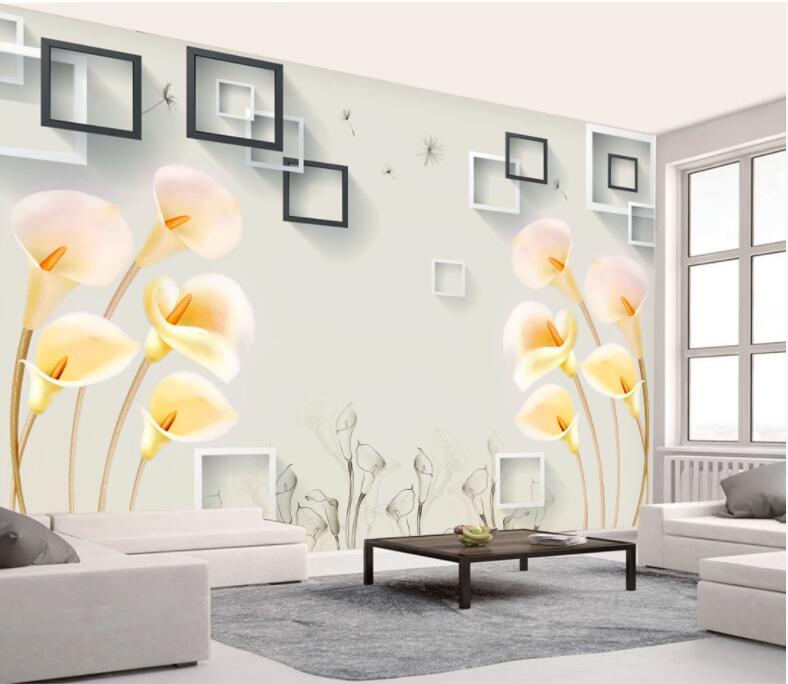 3D Yellow Lily WC1016 Wall Murals