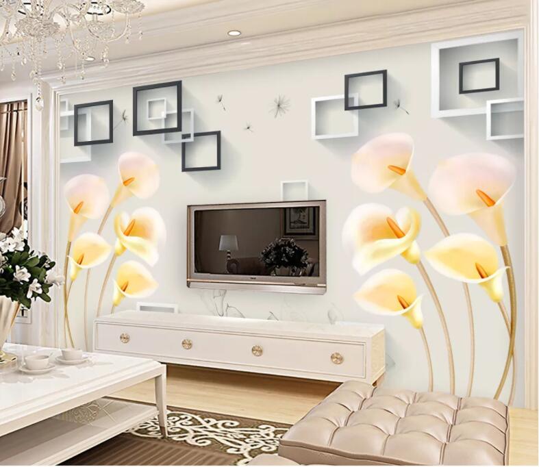 3D Yellow Lily WC1016 Wall Murals