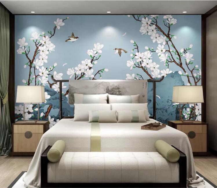 3D White Plum Stone WC2681 Wall Murals