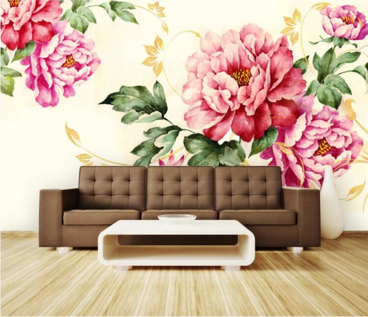 3D Red Peony WC872 Wall Murals