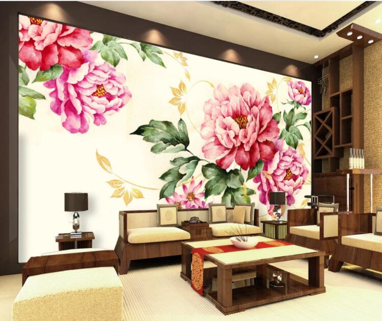 3D Red Peony WC872 Wall Murals