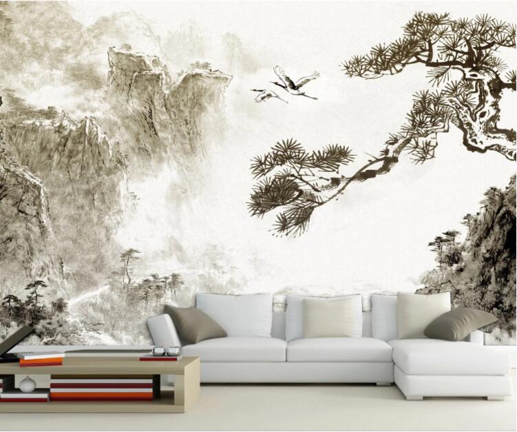 3D Crane Tree WC858 Wall Murals