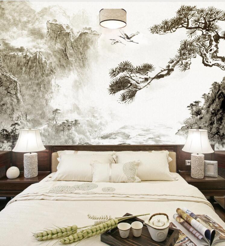 3D Crane Tree WC858 Wall Murals