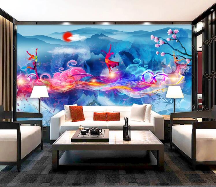 3D Boat Flower Dance WC2610 Wall Murals