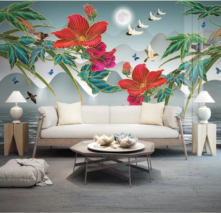 3D Ship Crane Bird WC2651 Wall Murals