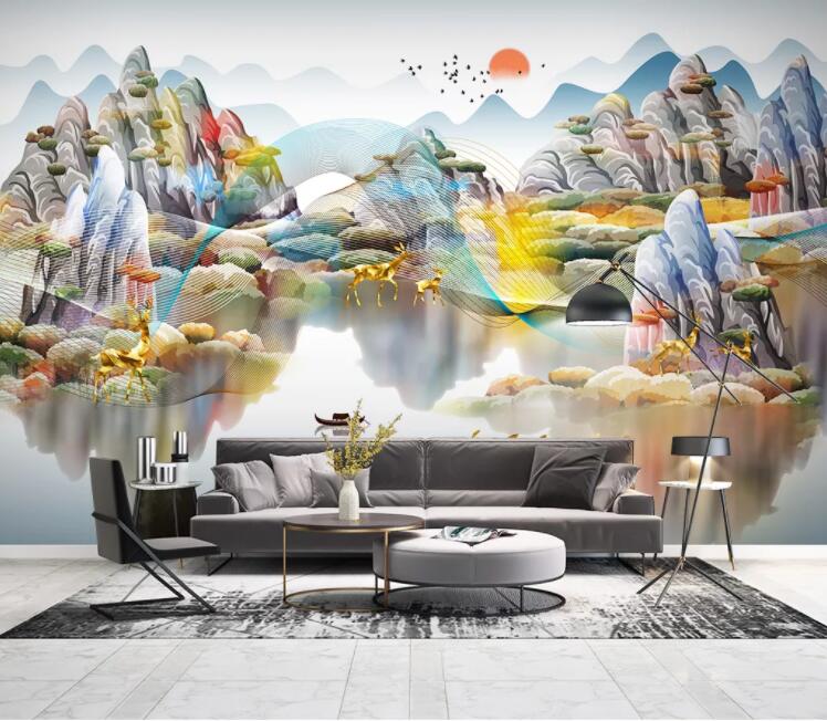 3D Color Mountain WC2265 Wall Murals