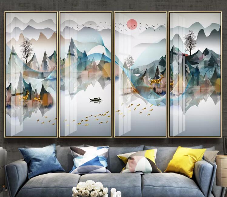 3D Goldfish Lake WC2246 Wall Murals