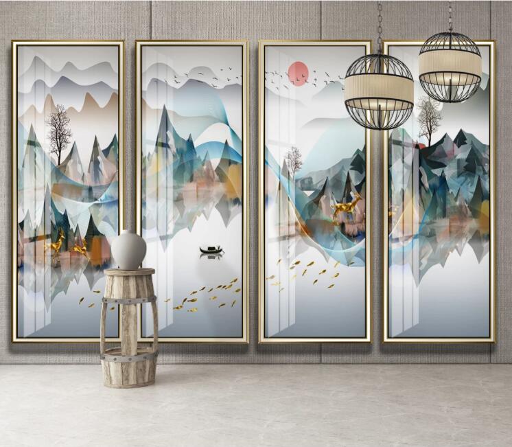 3D Goldfish Lake WC2246 Wall Murals