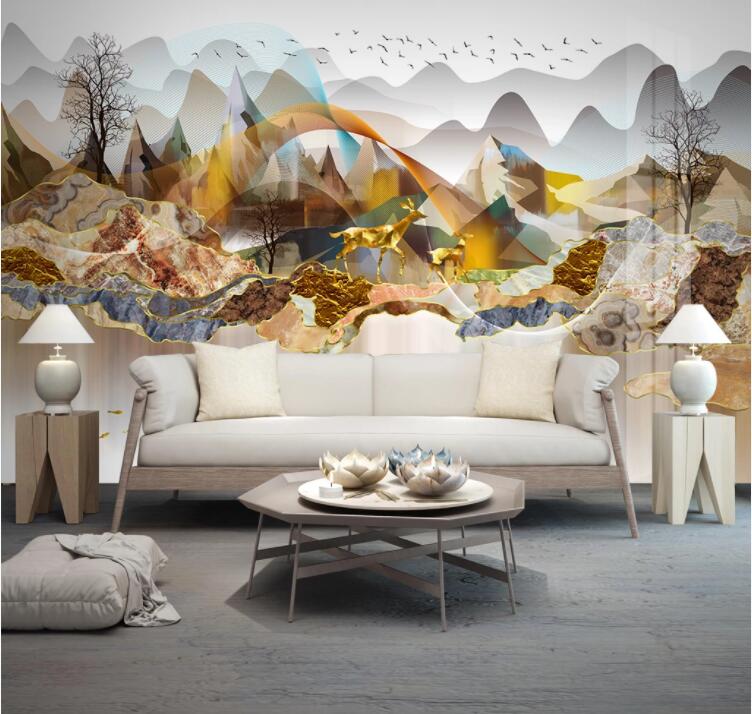 3D Hillside Boat WC2232 Wall Murals