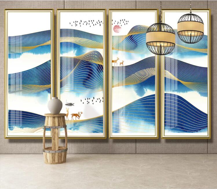 3D Blue Hillside WC2041 Wall Murals