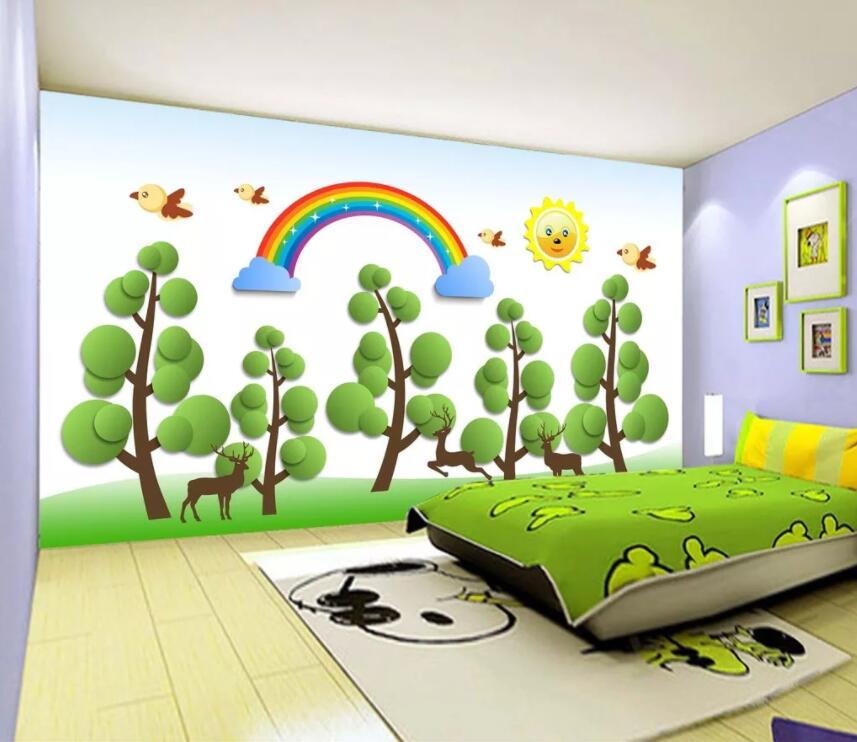 3D Rainbow Forest WC1733 Wall Murals