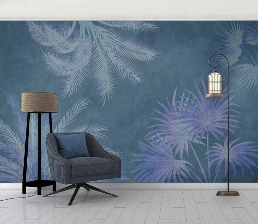 3D Purple Leaves WC2644 Wall Murals