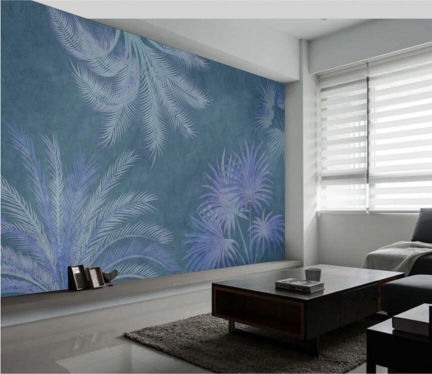 3D Purple Leaves WC2644 Wall Murals