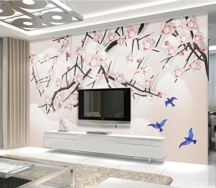 3D Swallow Flower WC1058 Wall Murals