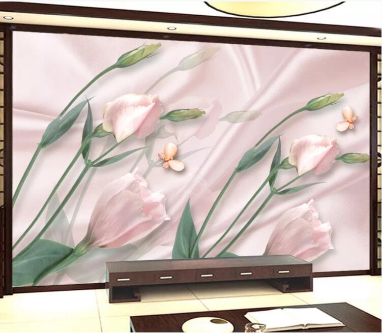 3D Lily Butterfly WC1533 Wall Murals