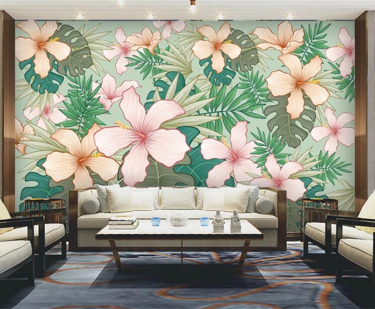 3D Pink Flower WC2612 Wall Murals