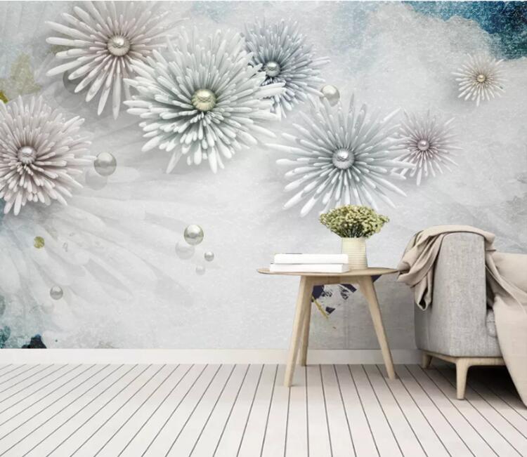 3D Chrysanthemum Pearl WC2765 Wall Murals