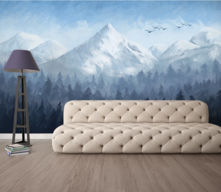 3D Mountain Forest WC1002 Wall Murals