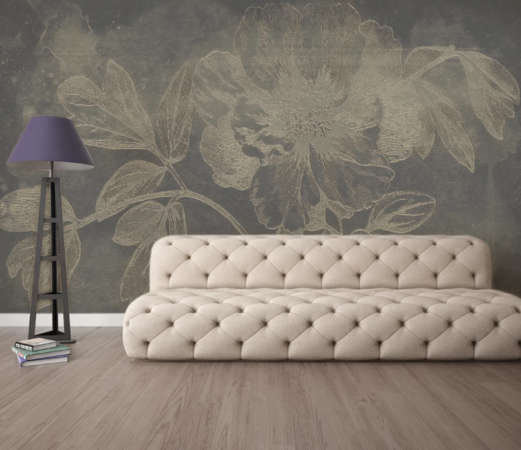 3D Black Flower WC1004 Wall Murals