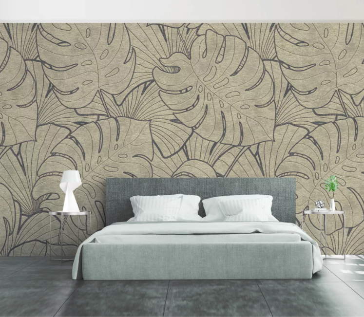 3D Leaf Pattern WC1003 Wall Murals