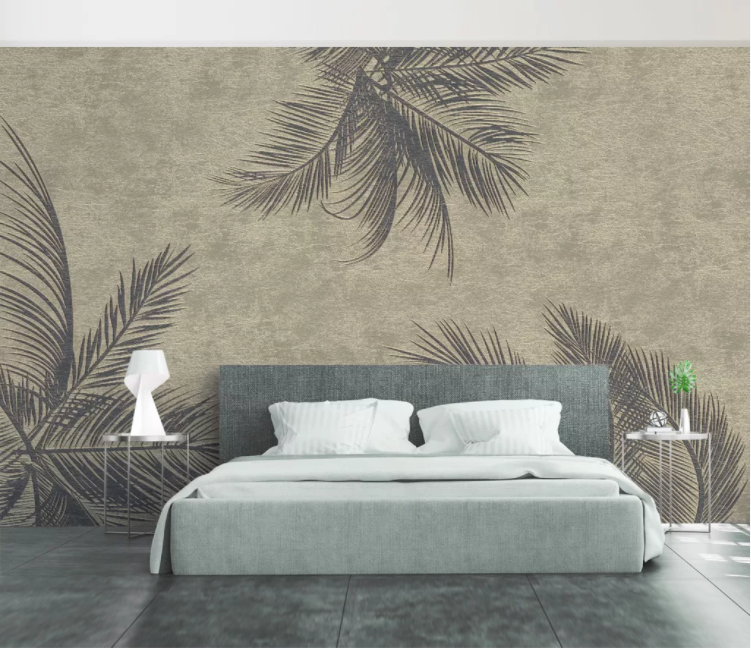 3D Black Leaves WC992 Wall Murals