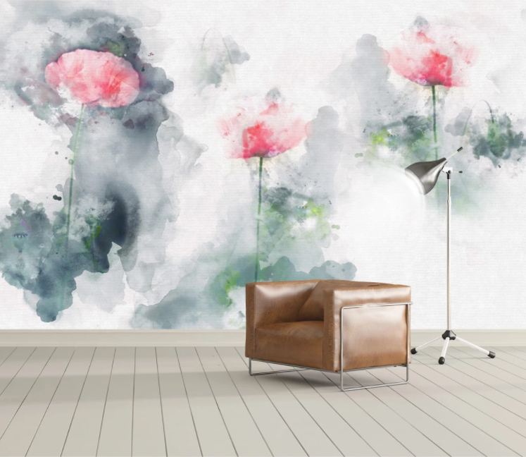 3D Painting Misty Flowers WC907 Wall Murals